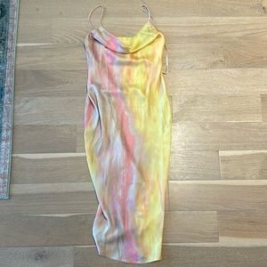 Hello Molly Cowl Neck Satin Maxi NWT